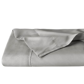 Bare Home Flat Top Sheet Premium 1800 Ultra-Soft Microfiber Collection - Double Brushed, Hypoallergenic, Wrinkle Resistant, Easy Care (Full - 1 Pack, Light Grey)