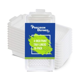Precision Defined Paint Trays, Paint Roller Trays Liner, Plastic Paint Pan for Roller Brushes, Painting Tray for Painting with Deep Paint Pocket (Paint Tray Liner (10-Pack), 4-inch (10 cm))