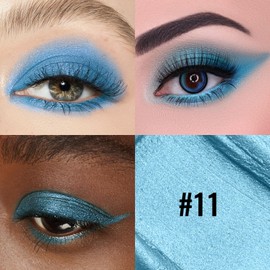 Erinde Blue Glitter Eyeshadow Pen, Waterproof & Long-Lasting Blue Eyeshadow Stick, Pearlescent Cream Crayon Eyeliner, High Pigment Metallic Shimmer Eye Makeup Pen