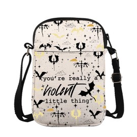 ZJXHPO Dragon Book Quote Cross Body Bag You're Really A Violent Little Thing Messenger Bag Bookish Bookworm Shoulder Bag (Violent CB)