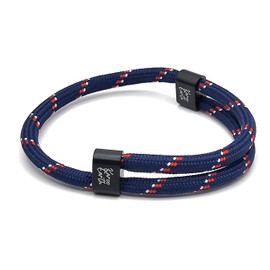 Karoo Earth Unisex Rope Bracelet | Adjustable Paracord Durable Waterproof Bracelet | Nautical Braided Surfer Bracelet (Blue Ensign)