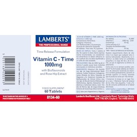 Lamberts Vitamin C 1000mg Time Release Tablets – with Bioflavonoids & Rose Hip – Immune, Skin & Collagen Support – Gentle, Long-Acting Formula