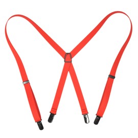 KASAJIMA Men's Suspenders, 0.8 inches (21 mm), Made in Japan, Thin, Thin, Quick Removal, Non-Metal, Rustproof, Resin, Clip, Plastic, red