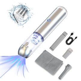 KOCASO Handheld Car Vacuum Cleaner 16000 Pa Powerful Suction with 2 Speeds High Efficiency Air Filter LED SOS Light，Rechargeable Lightweight Cordless Vacuum Cleaner for Car Office Home Keyboard
