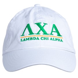 Ann Arbor T-shirt Co. | Gorra clásica de béisbol de línea universitaria de Fraternidad, Blanco, Talla única