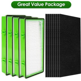 (12 Pack) AER1 Filter 4 HEPA Filters + 8 Carbon Booster Filters Compatible With Holmes AER1 Type Total Air Filter HAPF300AH True HEPA Filter, Replacement HEPA Filter Accessories