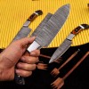 CHEF KNIVES Handmade HAND FORGED DAMASCUS STEEL CHEF KNIFE Set