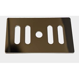 Taps2Traps® Square/Rectangular Overflow Metal Grill Plate 39mm x 63mm for Belfast Sinks