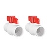 sourcing map 40mm PVC Ball Valve for Water Supply Pipe,