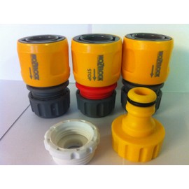 5 PIECE HOZELOCK FITTINGS FOR HOSEPIPE. HOSE PIPE. NEW. TAP ADAPTER. RUBBER RING