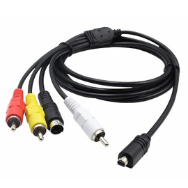 GONOLOWAY VMC-15FS Replacement AV A/V TV Video Cable VMC-30FS 10Pin AV TV-Out Cord Compatible with Sony Handycam Camcorder DCR-HC24E DCR-HC26E and More Models (4.9ft)