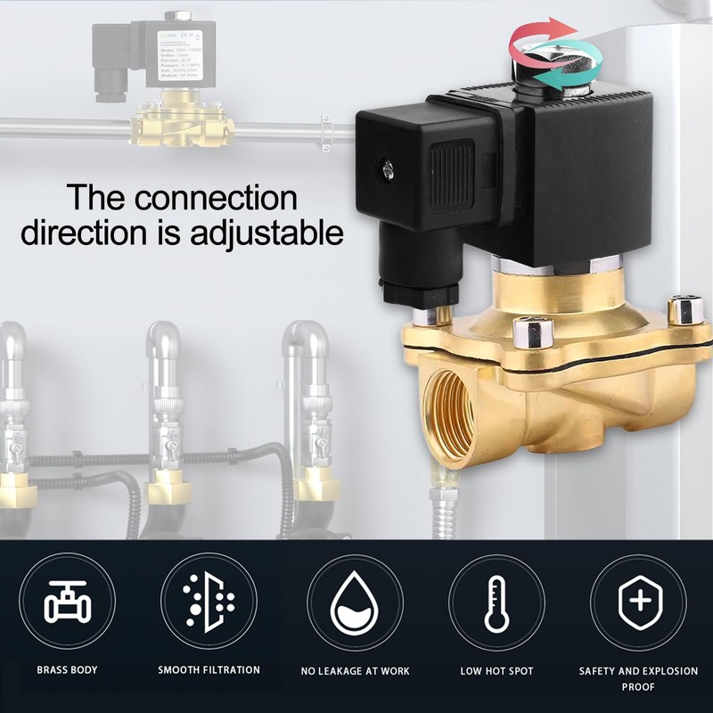 220 V AC Solenoid Valve Brass 3/4 Inch Electromagnetic Valve