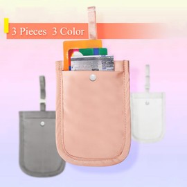 Cartera de Sujetador Latente para Mujer 3 Bolsas de Viaje Encubierta de Bolsillo Secreto para Pasaporte Alijo de Objetos