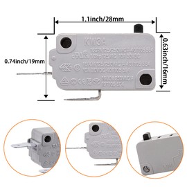 SDTC Tech Microwave Oven Door Switch KW3A 16A 125V/250V Door Interloc (2 Normally Open and 1 Normally Close)