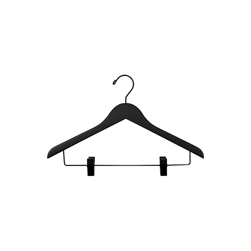 Quality Wooden Skirt Hangers 50 Pack, Solid Wood Pant Hanger