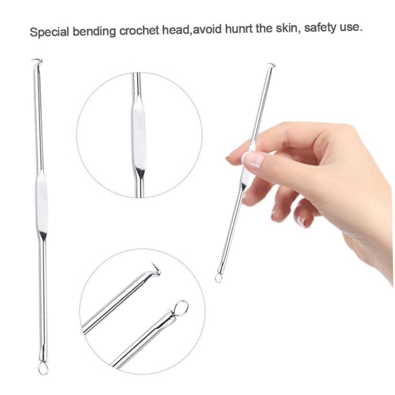 FOMIYES 5pcs Facial Blackhead Removal Tool Kit Pimple Popping Tool