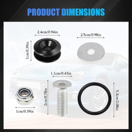 Lyxheth Bumper Quick Release, Car Bumper Clips, Quick Release Trunk Front Rear Bumper Holder Kit with Washers & Screws, Bumper Repair Clip Universal for Car Front and Rear Bumper (Black)