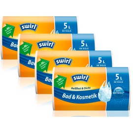 Swirl Bathroom & Cosmetics Carry Handle Bin Liners Multipack 4 x 5 Litres / 40 Bags