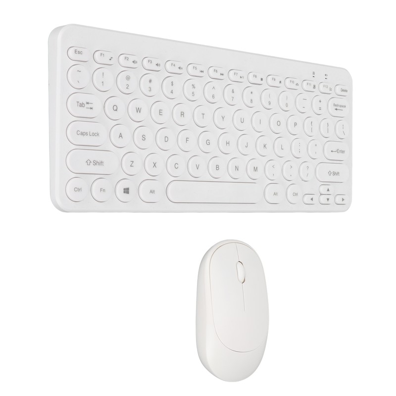 Keyboard Mouse Combo 2.4G Wireless Round Keycaps Ergonomic Design Silent