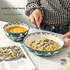 CINAIMPRESSION 9Inch Pasta Bowls Set of 4, HandPainted Ceramic, Mix