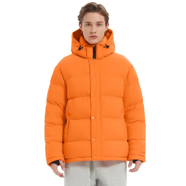Orolay Men's Puffer Down Jacket with Detachable Hood Versatile Quilted