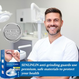 Pack of 6 Grinding Splints for Night in 2 Sizes, Malleable Tooth Splint Mouth Guard Against Teeth Grinding & Bruxism, Snoring Splint, Bite Splint, Reusable, Transparent