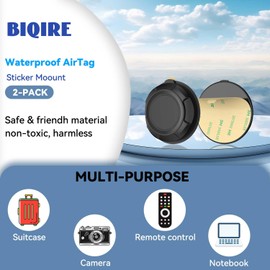 [Pack of 2] Cases Compatible with AirTag, TPU Holder Sticker, Hidden Sticker Holder for Car, Bike, Remote Drone Luggage (Black + Black)