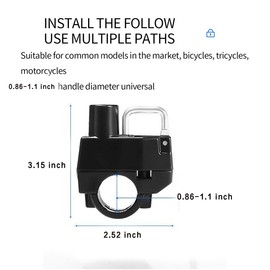Generic Motorcycle Helmet Lock Motorcycle Security Lock Universal Motorcycle Parts Helmet Safety Lock with 2 Keys Set for Motorcycles Bicycles Electric Vehicles Black