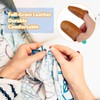Bdfgh 4 Pairs Leather Sewing Thimble Leather Finger Guards Protector,