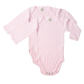 wellyou 100% Cotton Long Sleeve Bodysuit for Girls and Boys Set of 2 Long Sleeve Baby Bodysuit in Size 50-134 - Made in EU, Pink-white