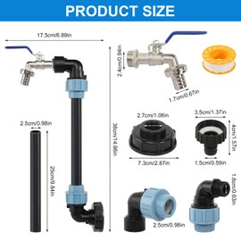 IBC Tank Schwanenhals, IBC Schwanenhals 3/4" Auslaufhahn, IBC Container S60x6 3/4" Wasserhahn IBC Adapter mit Schwanenhals Wasserhahn für Regenwassertank Wasserfaß Regenfass IBC Container