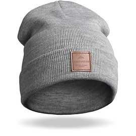 Grin&Bear M65 Unisex Fine Knit Beanie, Streetwear - grey mixed