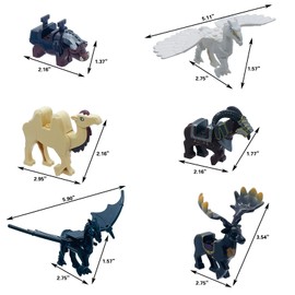 New 6pcs Animal Figures Building Blocks Toys Jungle Moive Mount Animal Model Brick Set Educational Toys Gifts for Boys 6 and Up Years Old