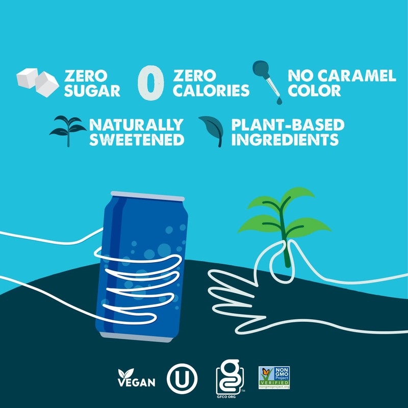 Zevia Zero Calorie Energy Drink, 4-Flavor Medley Variety Pack, 12