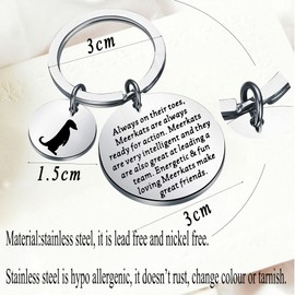 bobauna Meerkat Keychain Spirit Animal Theme Jewelry Gift Energetic And Fun Loving Meerkats Make Great Friend (energetic meerkats keychain)