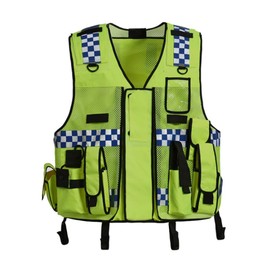 HYCOPROT Hi Vis Viz High Visibility Mesh Reflective Safety Vest Security Adjustable Tactical Traffic Police Construction Heavy Duty Utility Premium with Multi Pockets,One Size Fit All (Ultimate)