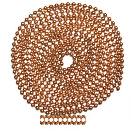 Ball Chain Number 10 Copper Ball Chain - 10 Foot Long Bead Chain - 4.5 mm in Diameter - 10 Matching B Couplings Included - Corrosion and Rust Resistant