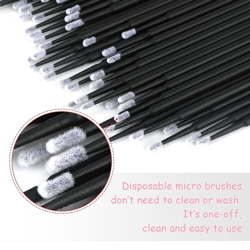 G2PLUS Micro Swabs - 100pcs Cotton Swabs for Makeup, Black