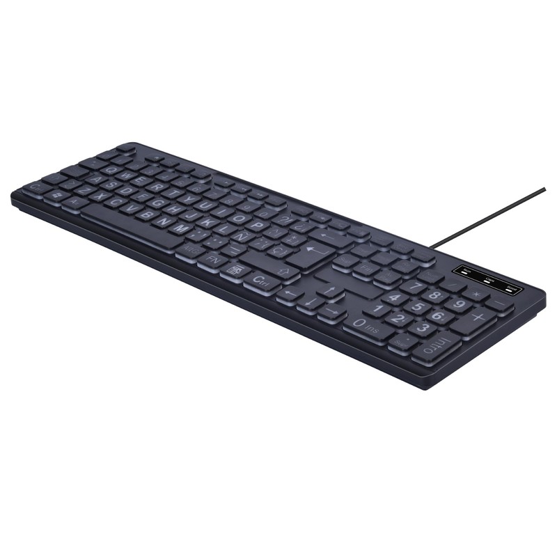 USB Wired Spanish Keyboard - 105 Keys QWERTY ANSI Layout
