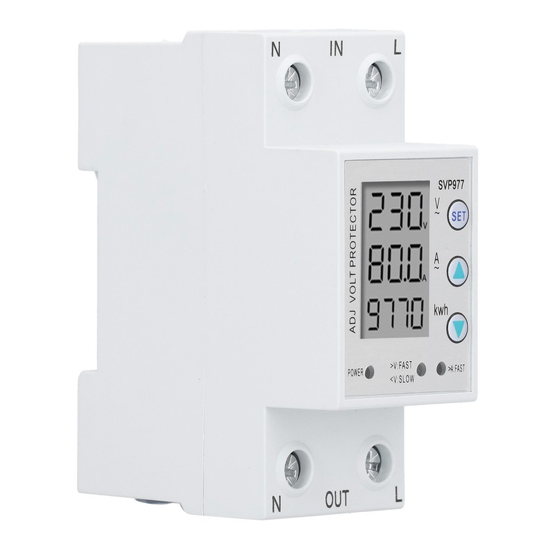 Voltage Protector Adjustable Current Power Monitoring Equipment with Backlight 230VAC