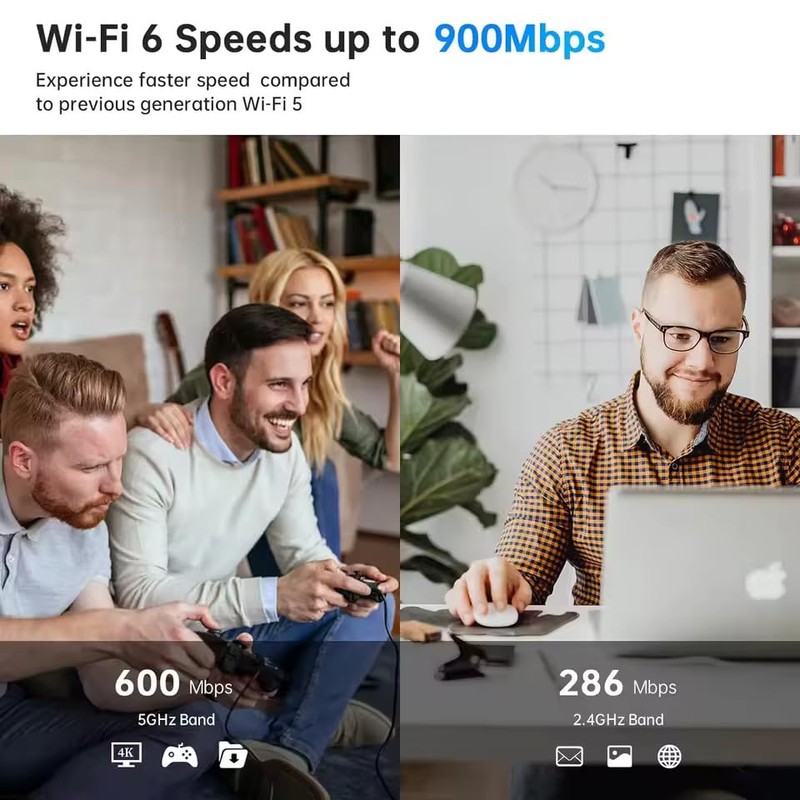 diybits AX900BT5.3 Dual Band Wireless USB WiFi6 Adapter | 900Mbps