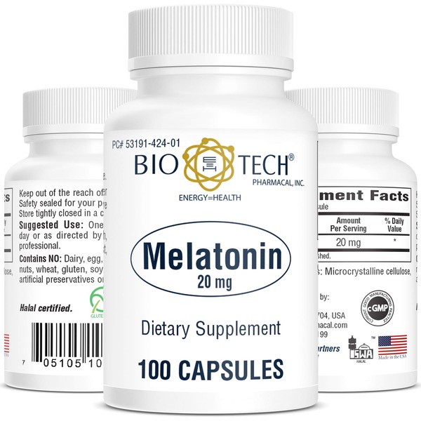 Bio-Tech Pharmacal Melatonin (20mg, 100 Capsules)