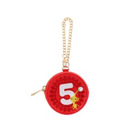 Pikmin Charm Synthetic Leather Round Mini Pouch Trinket Box with Toy Diamond, Red Pellet (S2336626)