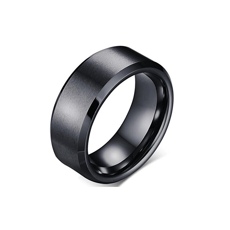 JUDE 8mm Matte Black Tungsten Carbide Classical Simple Plain Wedding