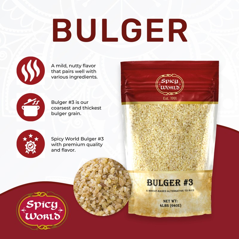 Spicy World Bulgur Coarse #3, 4 LB Bag | Excellent
