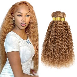 26 28 30 pulgadas paquetes de cabello rubio miel color 27 paquetes de cabello humano rizado rizado paquetes de cabello humano brasileño rubio miel rizado paquetes de cabello color 27 extensiones