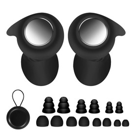 Earplugs for sleeping, three-layer earplugs, 45 dB, reusable ear protection, noise-reducing ear plugs with 6 pairs of tips and carry bag, travel, concentration, concerts