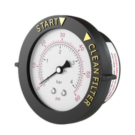 Aquatonics Pool Filter Pressure Gauge – 0-60 Psi Center Back Mount Replaces 190059 for Pentair & ECX2712B1 for Hayward 2-inch Dial 1/4-inch NPT Water Pressure Gauge for Pool and Spa – 2-Pack