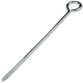 AERZETIX - C57951 - Set of 10 Eye Screws for Screwing Diameter 6 x 140 mm - Self-Tapping Eye Screw Closed - Made of Steel - Colour Silver