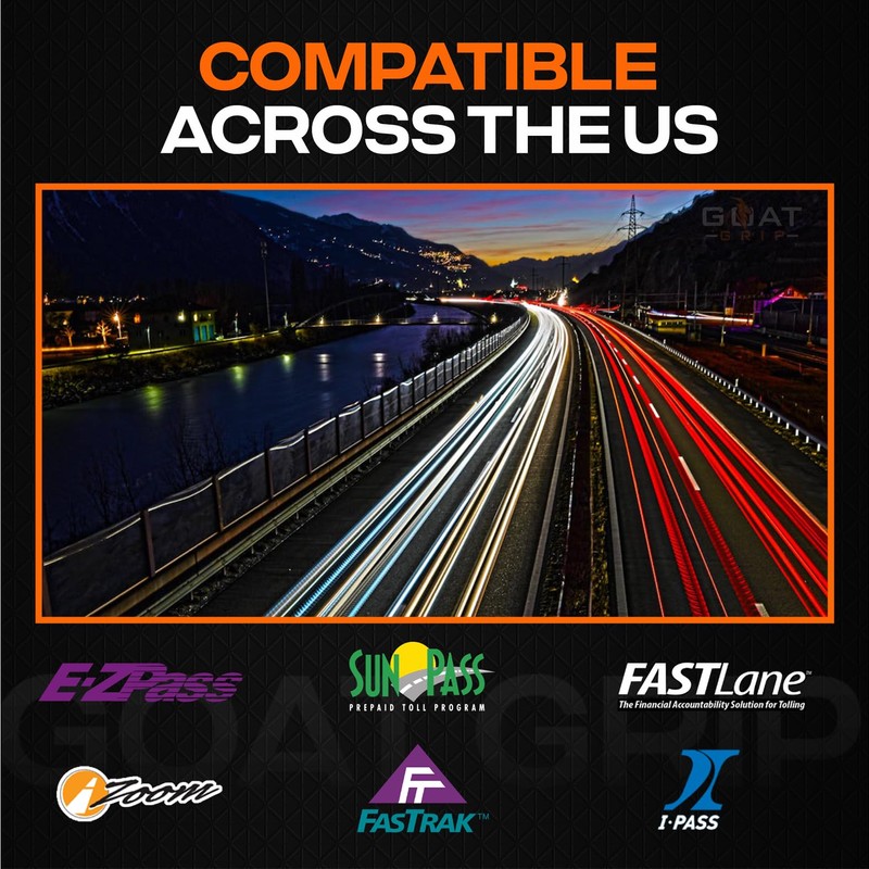 GOAT GRIP EZ Pass/I-Pass/FasTrak/SunPass Strips | EZ Pass Holder for